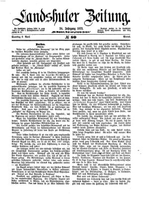 Landshuter Zeitung Samstag 6. April 1872
