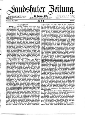 Landshuter Zeitung Sonntag 21. April 1872