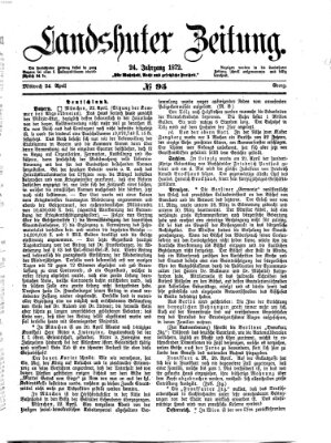 Landshuter Zeitung Mittwoch 24. April 1872