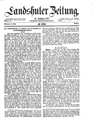 Landshuter Zeitung Mittwoch 15. Mai 1872