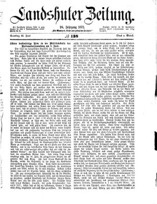 Landshuter Zeitung Samstag 15. Juni 1872