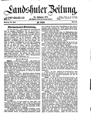 Landshuter Zeitung Sonntag 23. Juni 1872