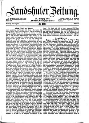 Landshuter Zeitung Dienstag 20. August 1872
