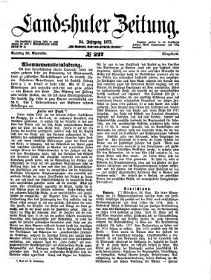 Landshuter Zeitung Samstag 28. September 1872