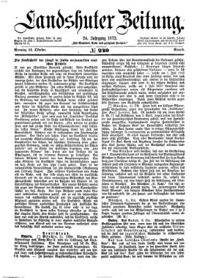 Landshuter Zeitung Sonntag 13. Oktober 1872