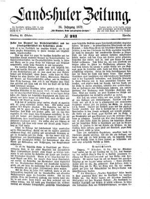 Landshuter Zeitung Dienstag 15. Oktober 1872