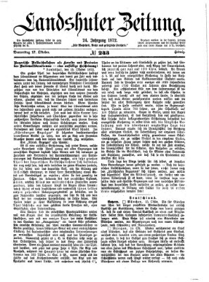 Landshuter Zeitung Donnerstag 17. Oktober 1872