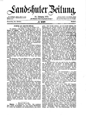 Landshuter Zeitung Donnerstag 24. Oktober 1872
