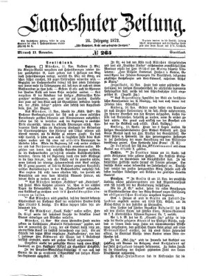 Landshuter Zeitung Mittwoch 13. November 1872