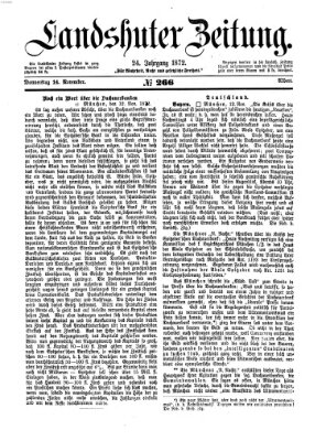 Landshuter Zeitung Donnerstag 14. November 1872