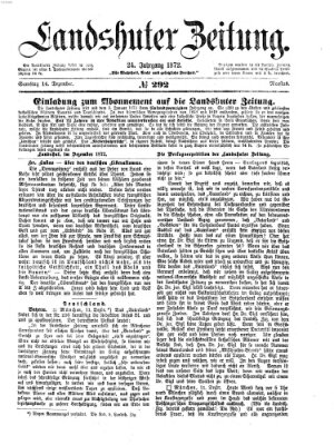 Landshuter Zeitung Samstag 14. Dezember 1872