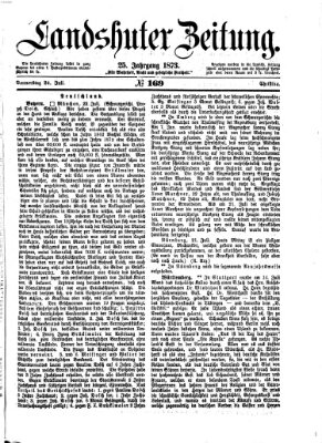 Landshuter Zeitung Donnerstag 24. Juli 1873