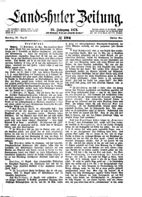 Landshuter Zeitung Samstag 23. August 1873