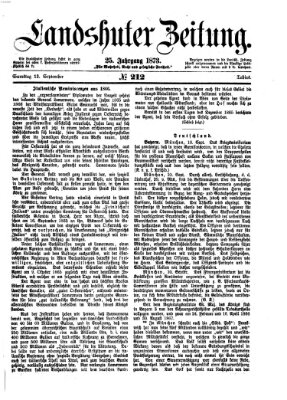 Landshuter Zeitung Samstag 13. September 1873