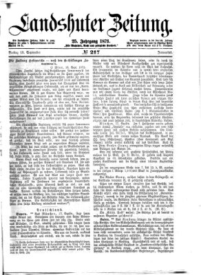 Landshuter Zeitung Freitag 19. September 1873