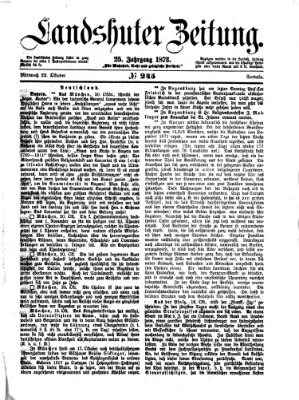 Landshuter Zeitung Mittwoch 22. Oktober 1873