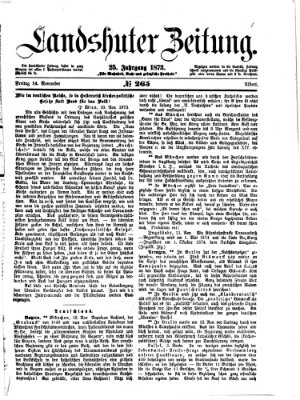 Landshuter Zeitung Freitag 14. November 1873