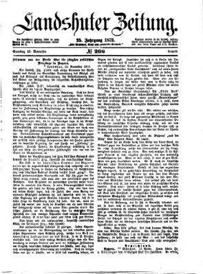 Landshuter Zeitung Samstag 15. November 1873