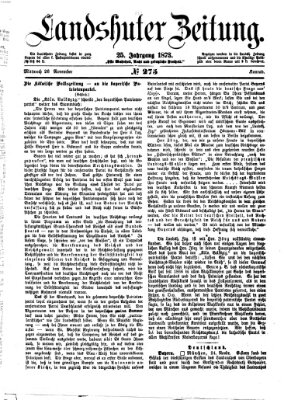 Landshuter Zeitung Mittwoch 26. November 1873
