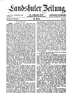 Landshuter Zeitung Samstag 29. November 1873
