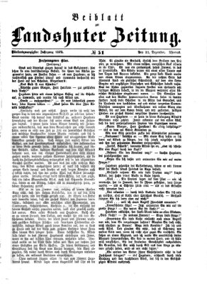 Landshuter Zeitung Sonntag 21. Dezember 1873