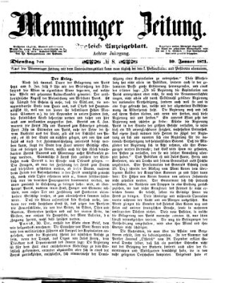 Memminger Zeitung Dienstag 10. Januar 1871