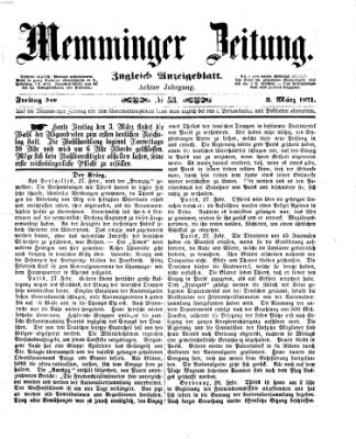 Memminger Zeitung Freitag 3. März 1871
