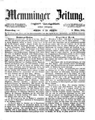 Memminger Zeitung Donnerstag 9. März 1871
