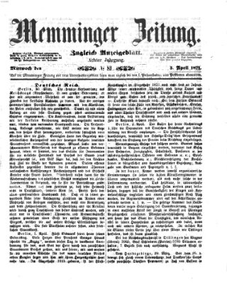 Memminger Zeitung Mittwoch 5. April 1871