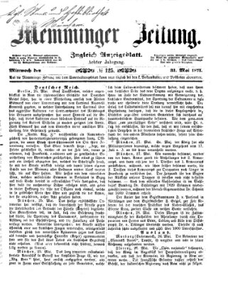 Memminger Zeitung Mittwoch 31. Mai 1871