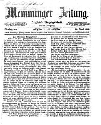 Memminger Zeitung Dienstag 20. Juni 1871