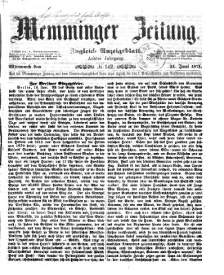 Memminger Zeitung Mittwoch 21. Juni 1871