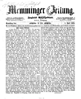 Memminger Zeitung Samstag 1. Juli 1871