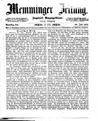 Memminger Zeitung Samstag 29. Juli 1871