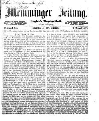 Memminger Zeitung Mittwoch 2. August 1871