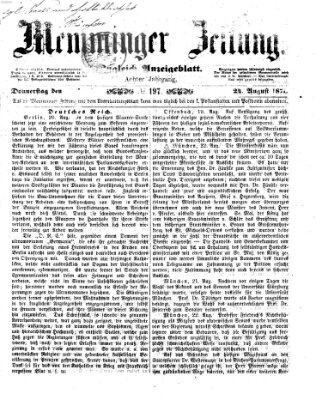Memminger Zeitung Donnerstag 24. August 1871