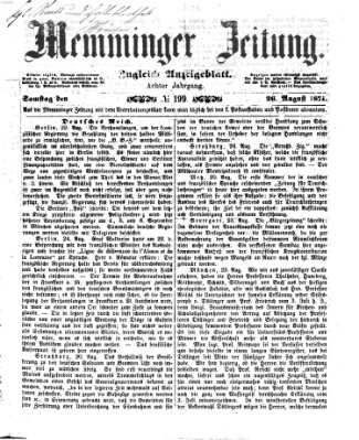 Memminger Zeitung Samstag 26. August 1871