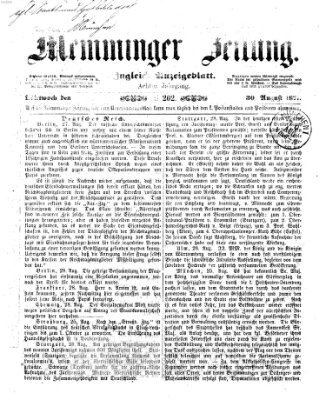 Memminger Zeitung Mittwoch 30. August 1871