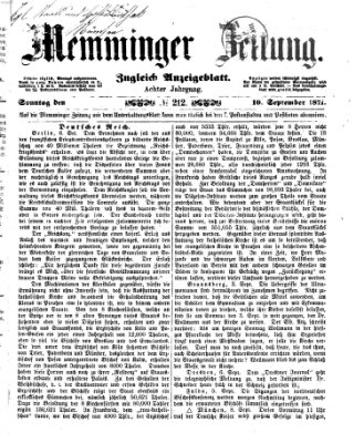 Memminger Zeitung Sonntag 10. September 1871