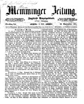 Memminger Zeitung Dienstag 12. September 1871