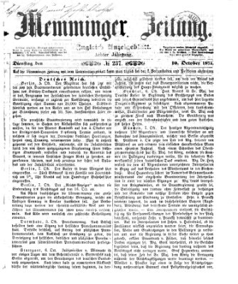 Memminger Zeitung Dienstag 10. Oktober 1871