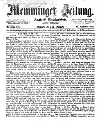 Memminger Zeitung Sonntag 15. Oktober 1871