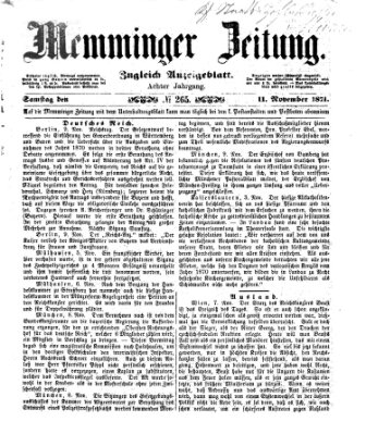 Memminger Zeitung Samstag 11. November 1871