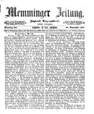 Memminger Zeitung Dienstag 21. November 1871