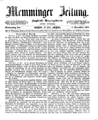 Memminger Zeitung Donnerstag 7. Dezember 1871