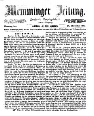 Memminger Zeitung Sonntag 24. Dezember 1871