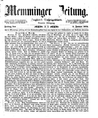 Memminger Zeitung Freitag 5. Januar 1872
