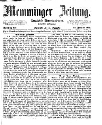Memminger Zeitung Samstag 13. Januar 1872