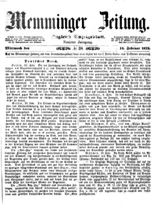 Memminger Zeitung Mittwoch 14. Februar 1872