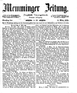 Memminger Zeitung Dienstag 5. März 1872